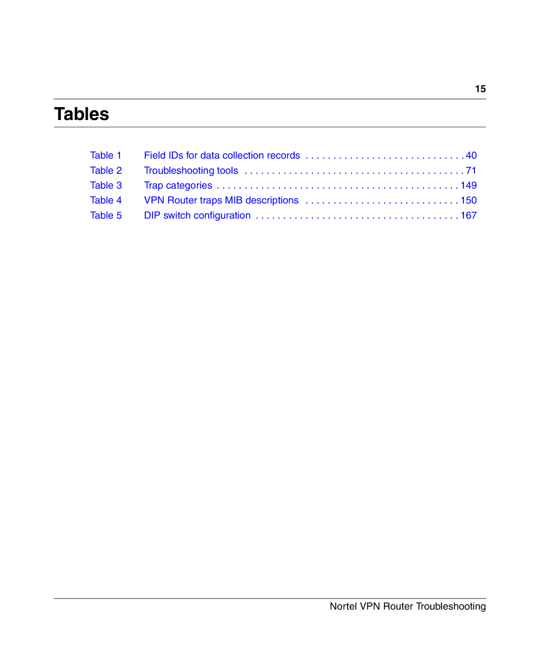 Nortel Networks NN46110-602 manual Tables 