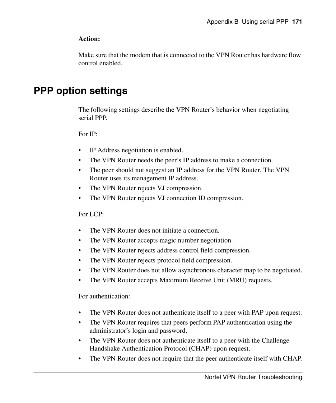 Nortel Networks NN46110-602 manual PPP option settings 