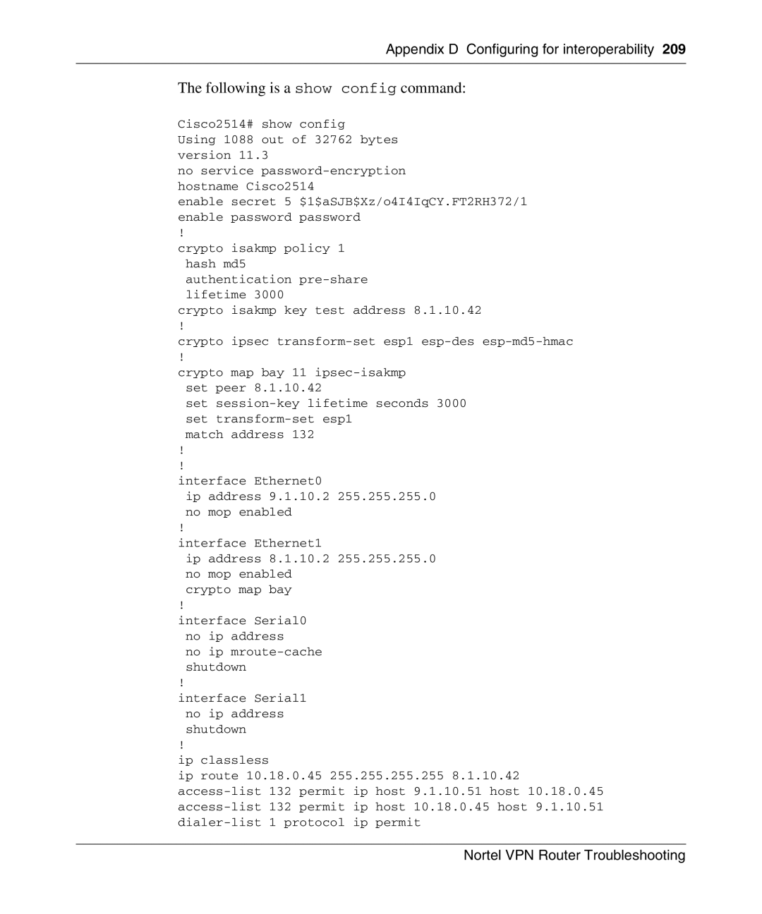 Nortel Networks NN46110-602 manual Following is a show config command 