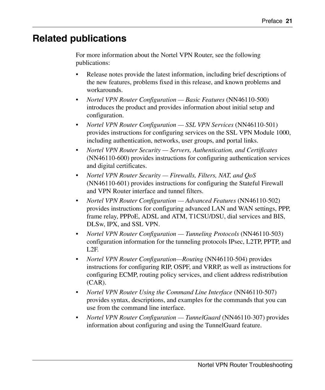 Nortel Networks NN46110-602 manual Related publications 