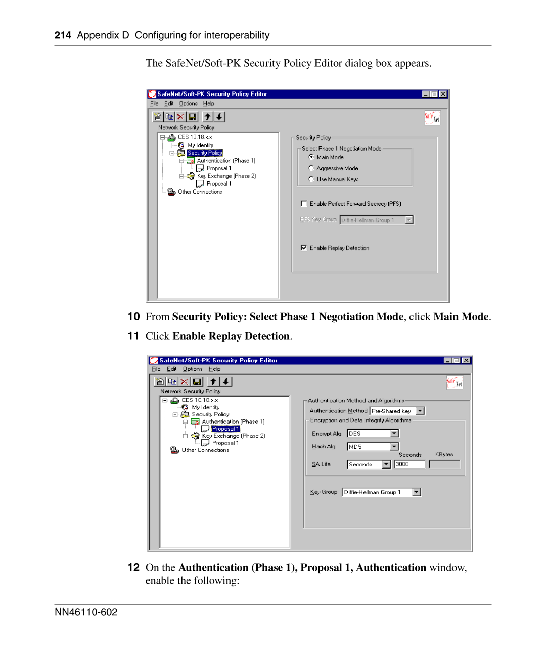 Nortel Networks NN46110-602 manual SafeNet/Soft-PK Security Policy Editor dialog box appears 