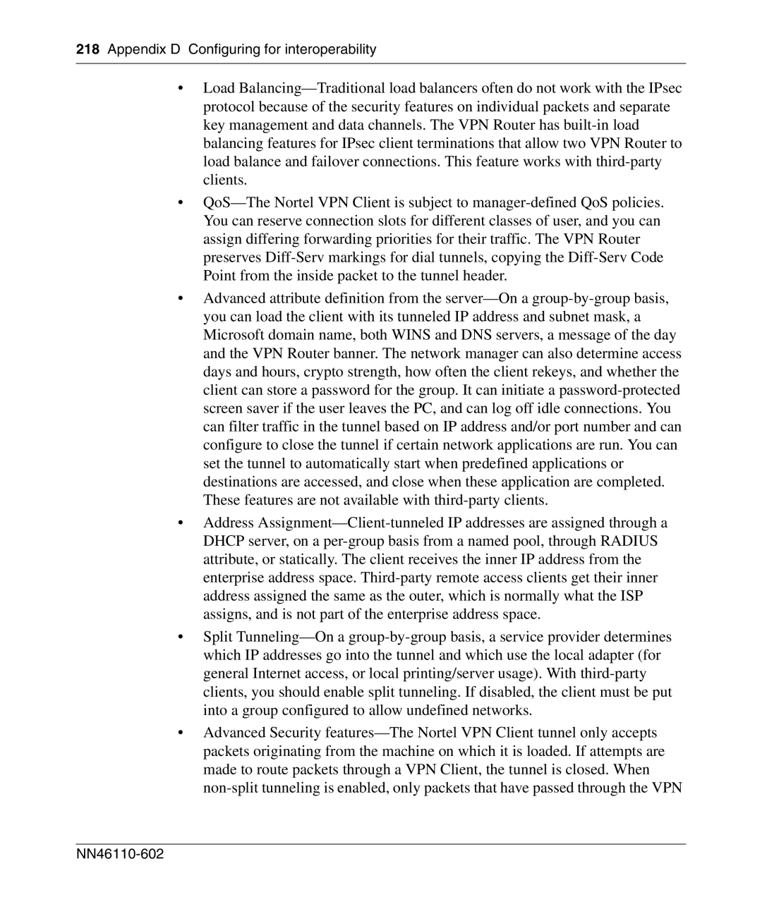 Nortel Networks NN46110-602 manual Appendix D Configuring for interoperability 