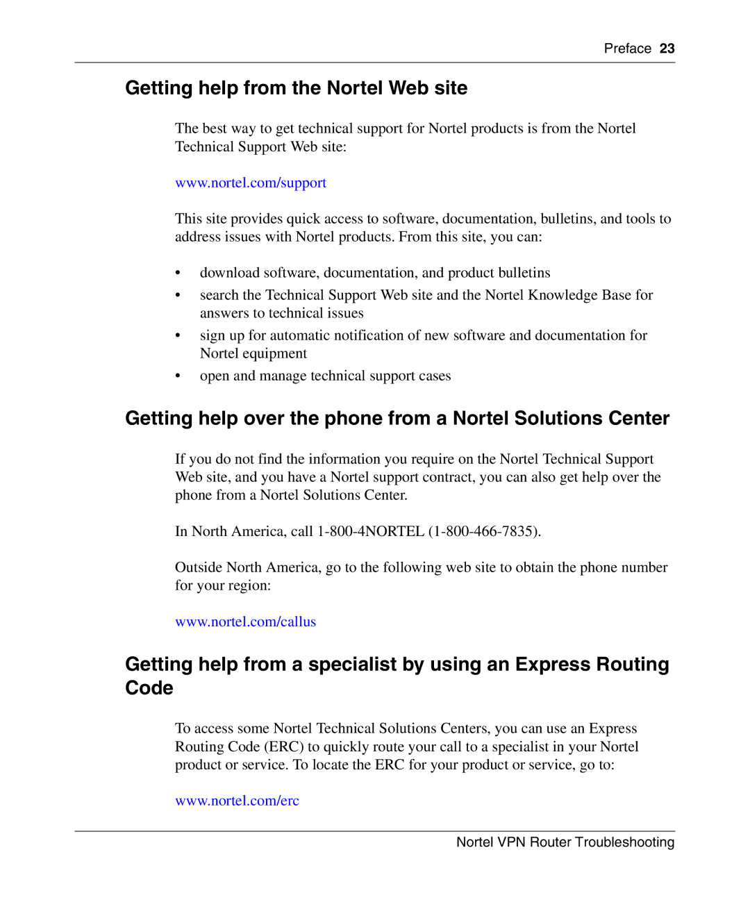 Nortel Networks NN46110-602 manual Getting help from the Nortel Web site 