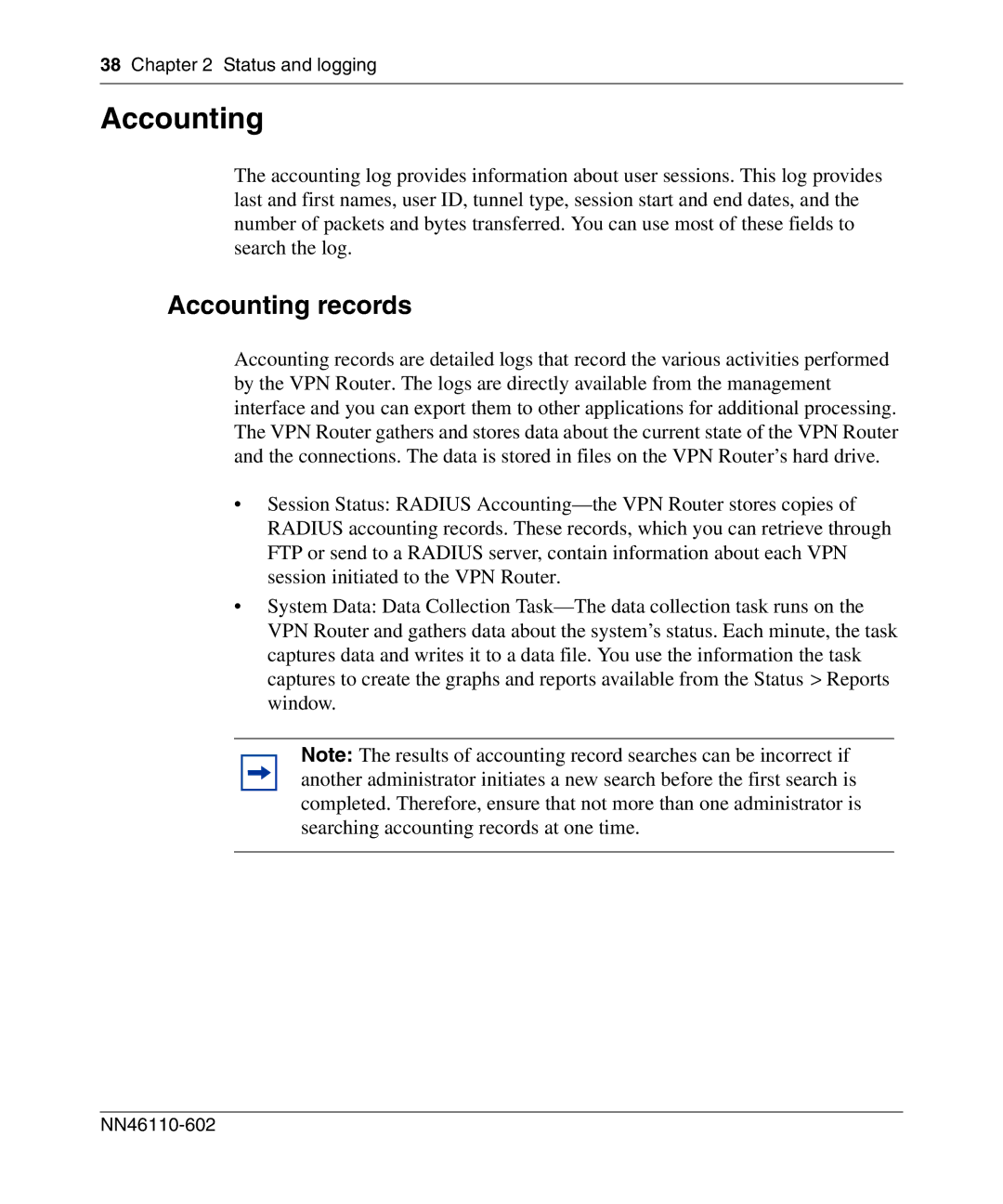 Nortel Networks NN46110-602 manual Accounting records 