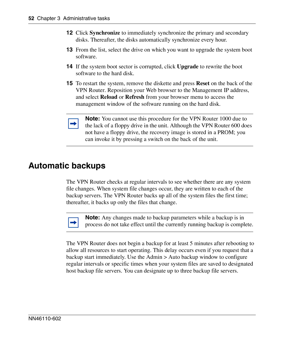 Nortel Networks NN46110-602 manual Automatic backups 