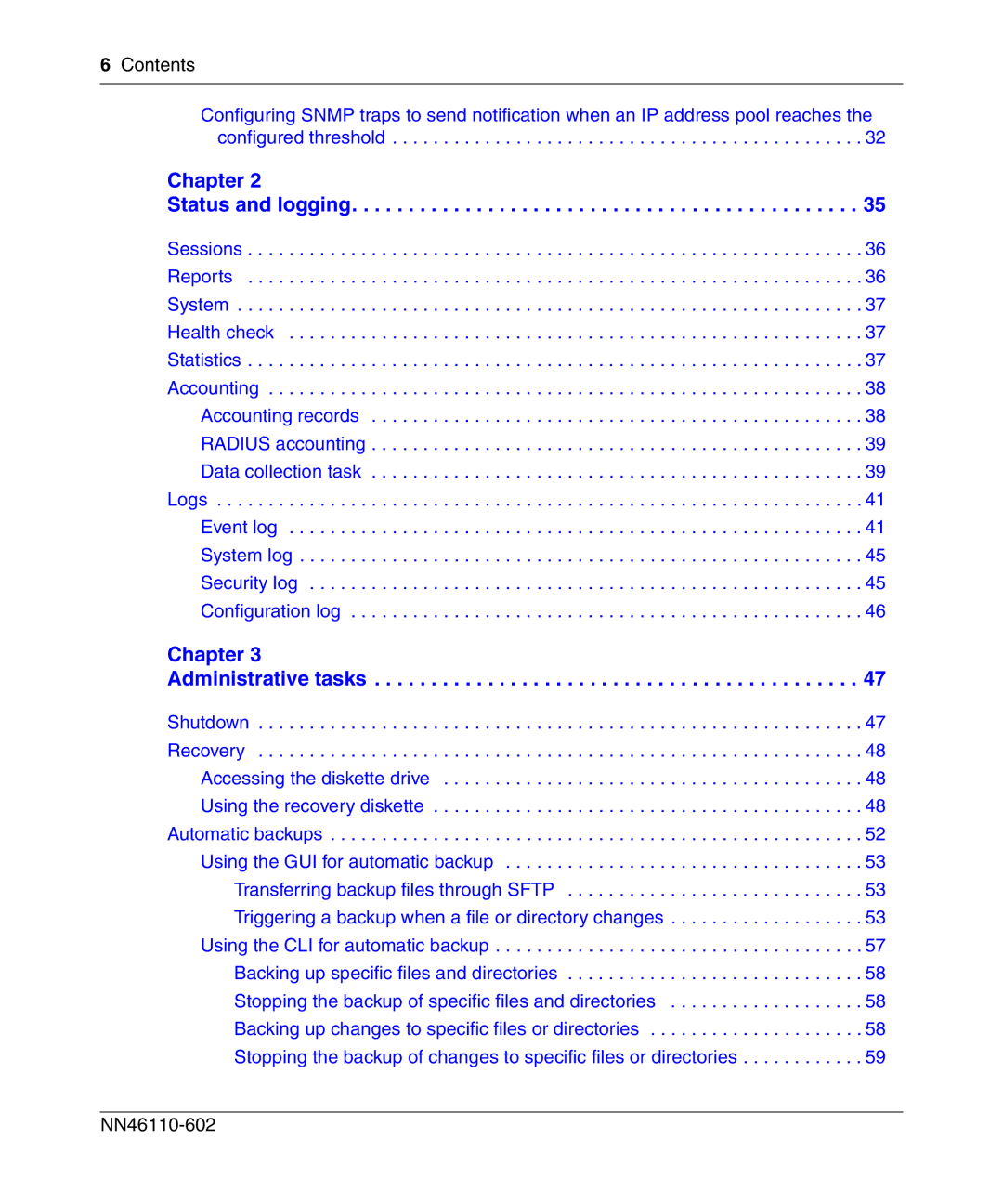 Nortel Networks NN46110-602 manual Chapter Status and logging 