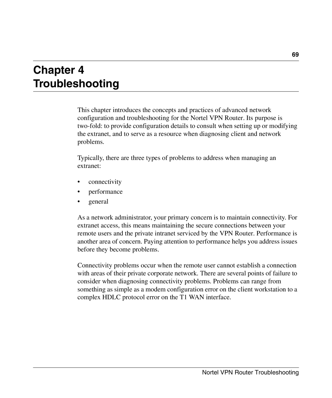 Nortel Networks NN46110-602 manual Chapter Troubleshooting 