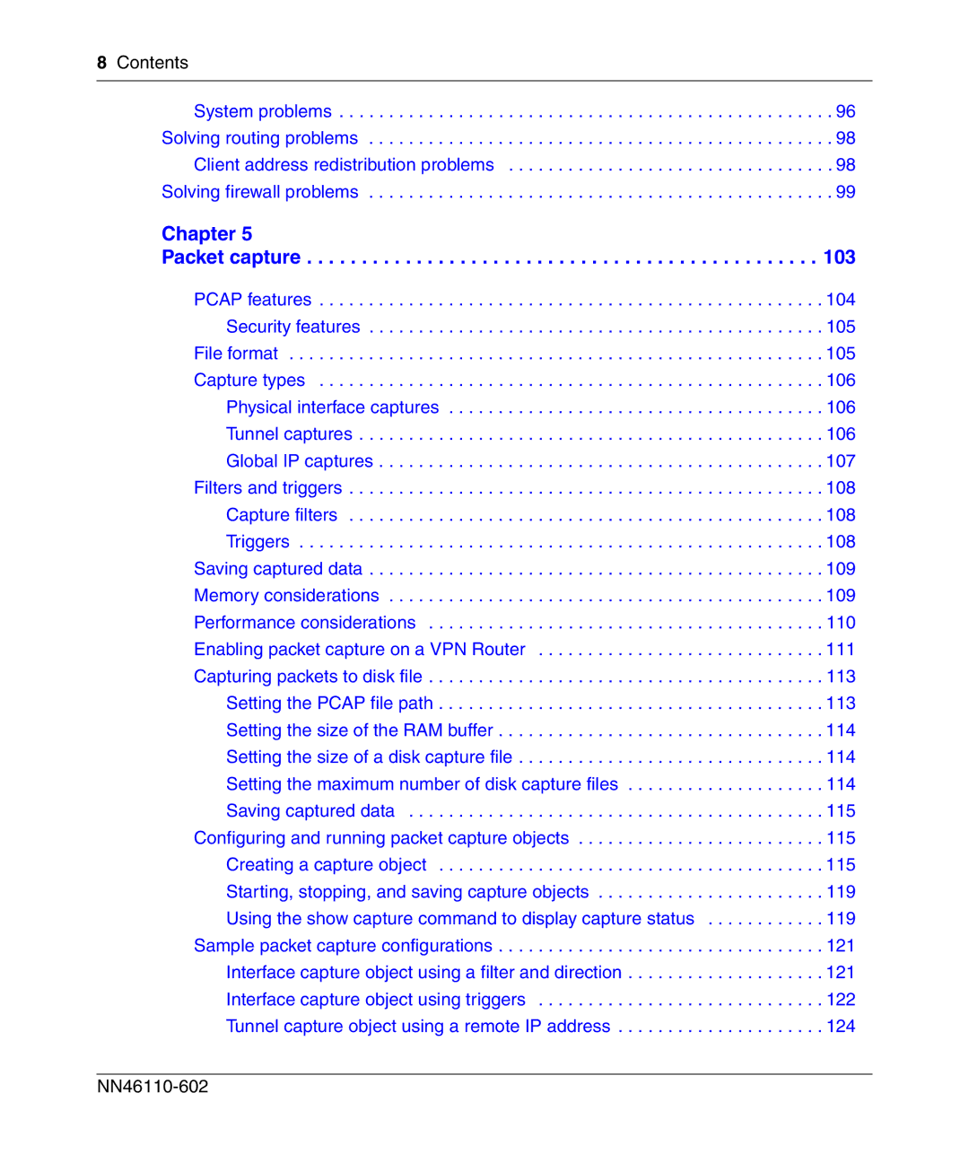 Nortel Networks NN46110-602 manual Chapter Packet capture 