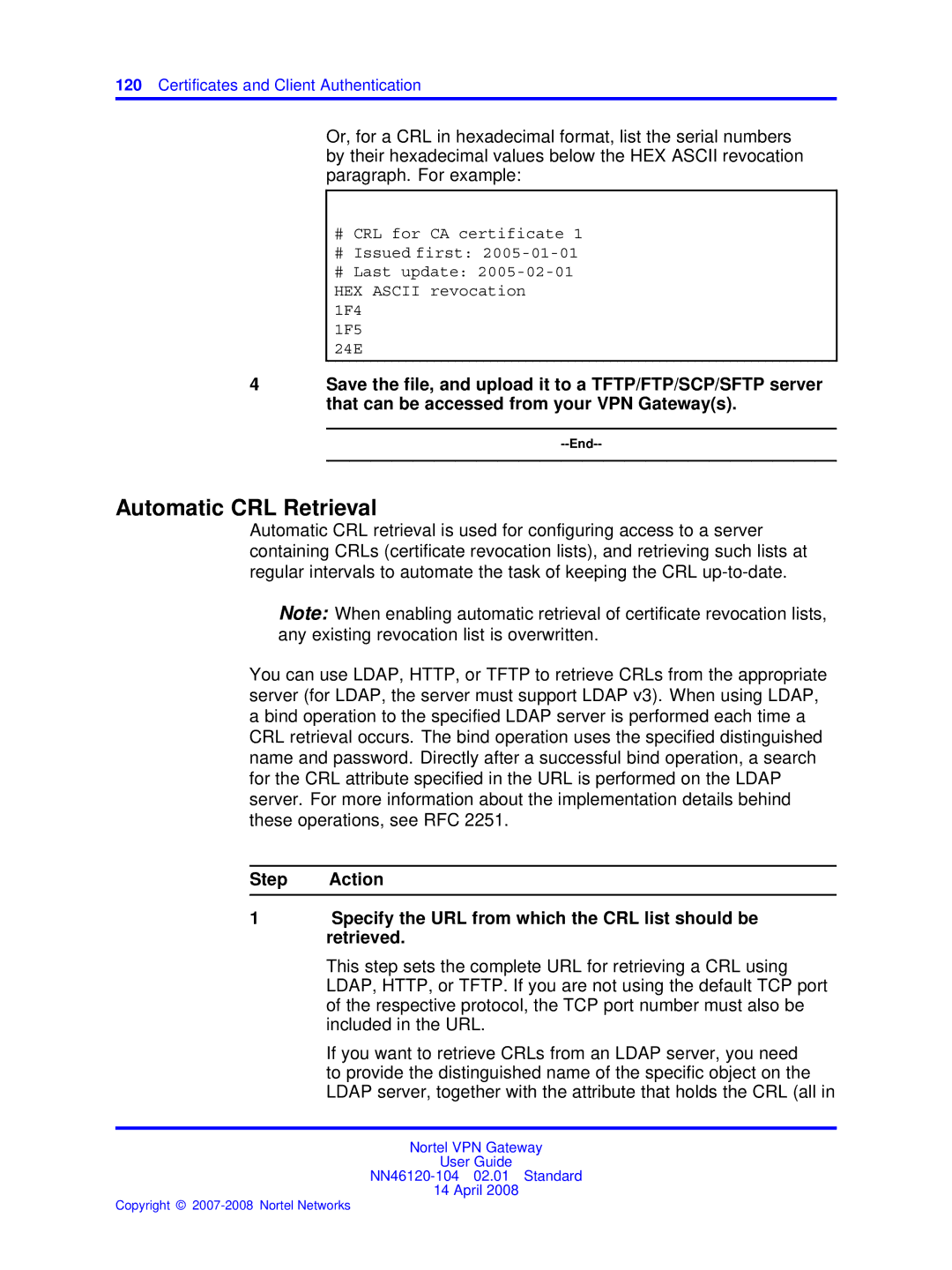 Nortel Networks NN46120-104 manual Automatic CRL Retrieval 