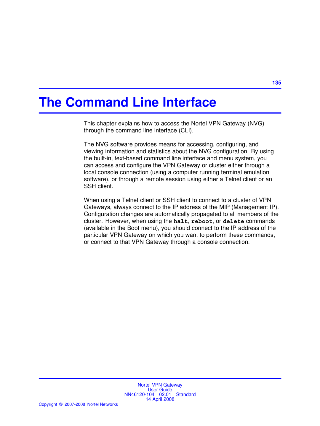 Nortel Networks NN46120-104 manual Command Line Interface 