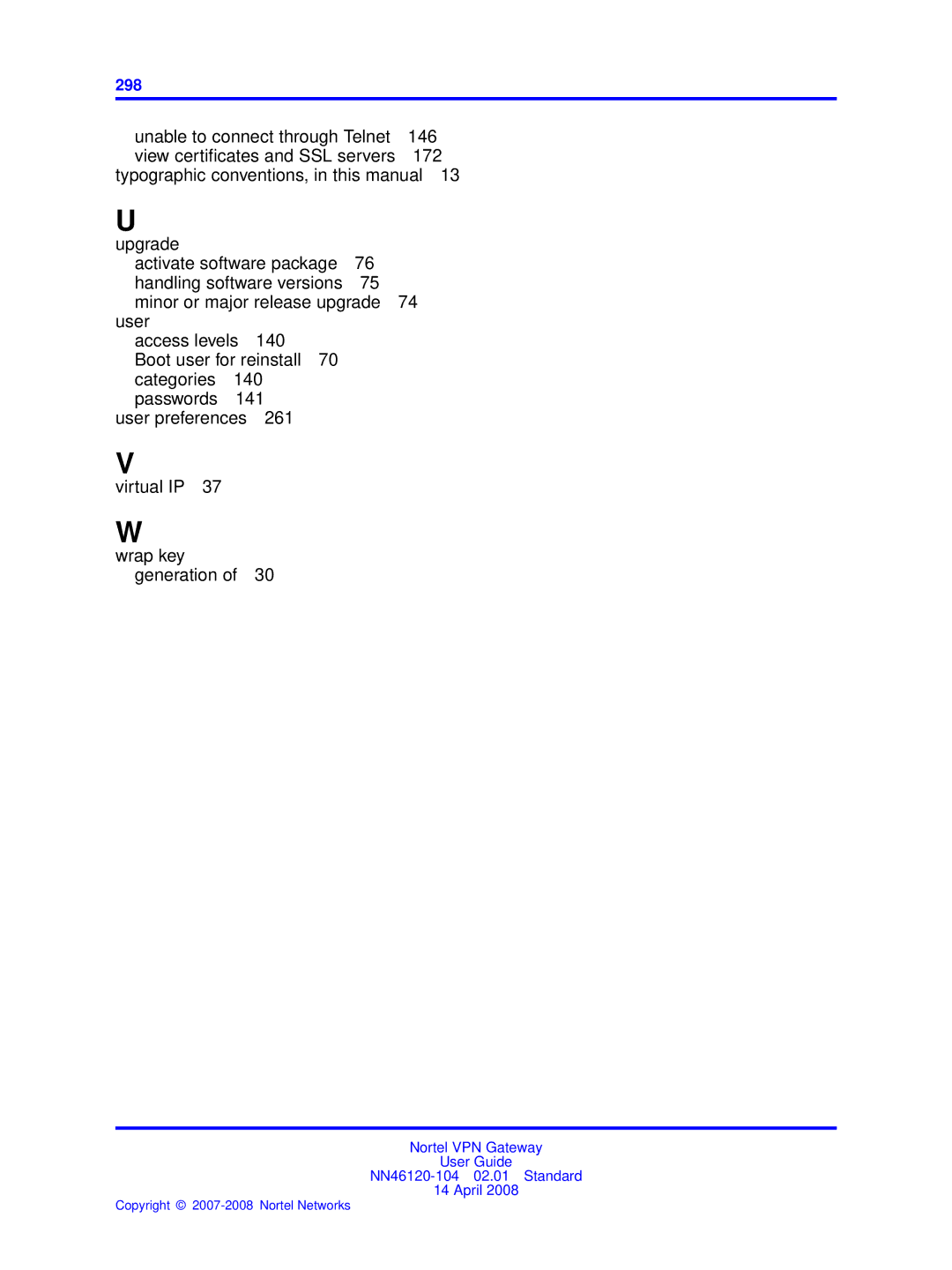 Nortel Networks NN46120-104 manual 298 