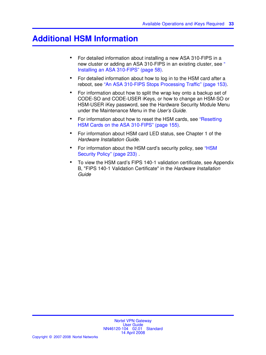 Nortel Networks NN46120-104 manual Additional HSM Information 