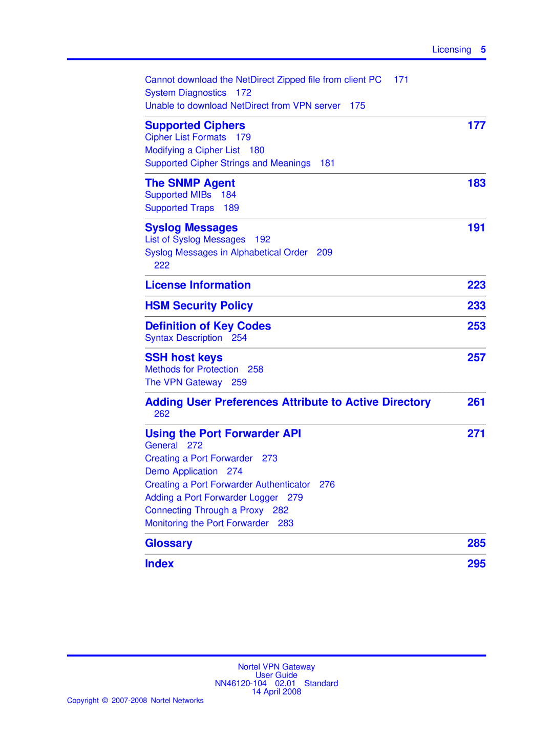 Nortel Networks NN46120-104 manual Snmp Agent 183 