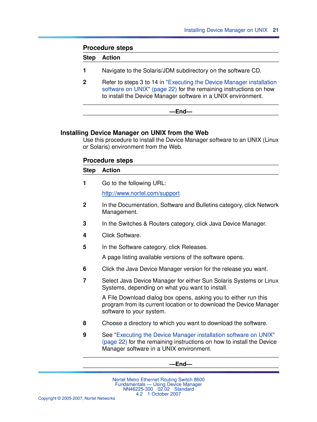 Nortel Networks NN46225-300 manual Installing Device Manager on Unix from the Web 