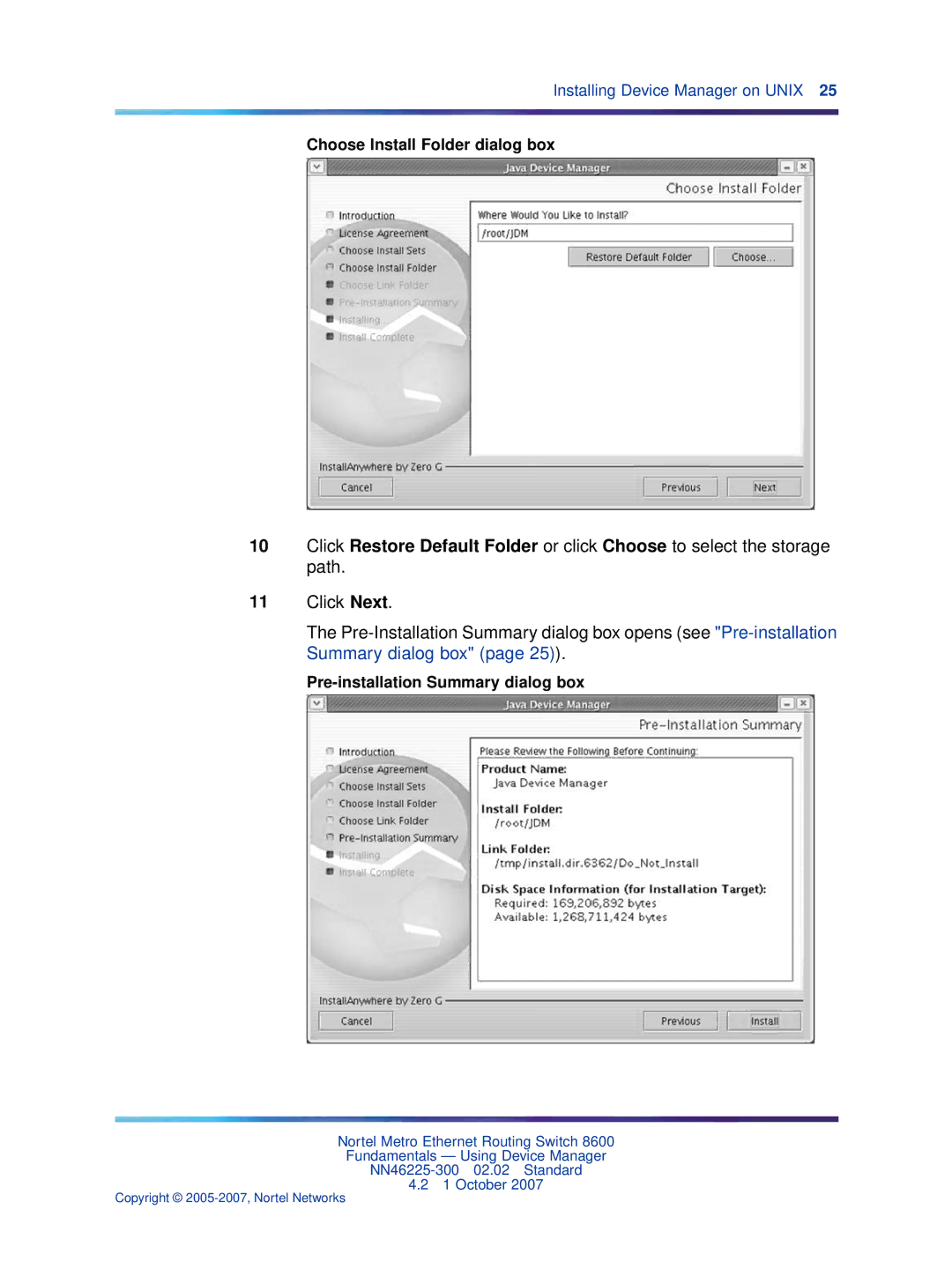 Nortel Networks NN46225-300 manual Choose Install Folder dialog box 