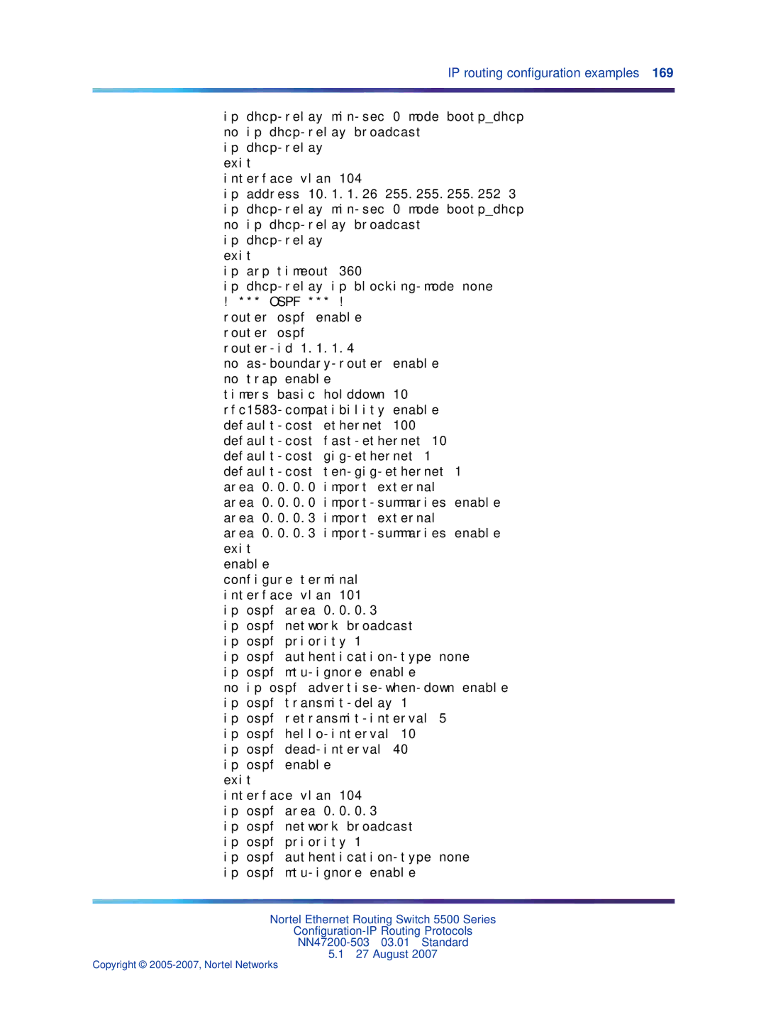 Nortel Networks NN47200-503 manual IP routing conﬁguration examples 