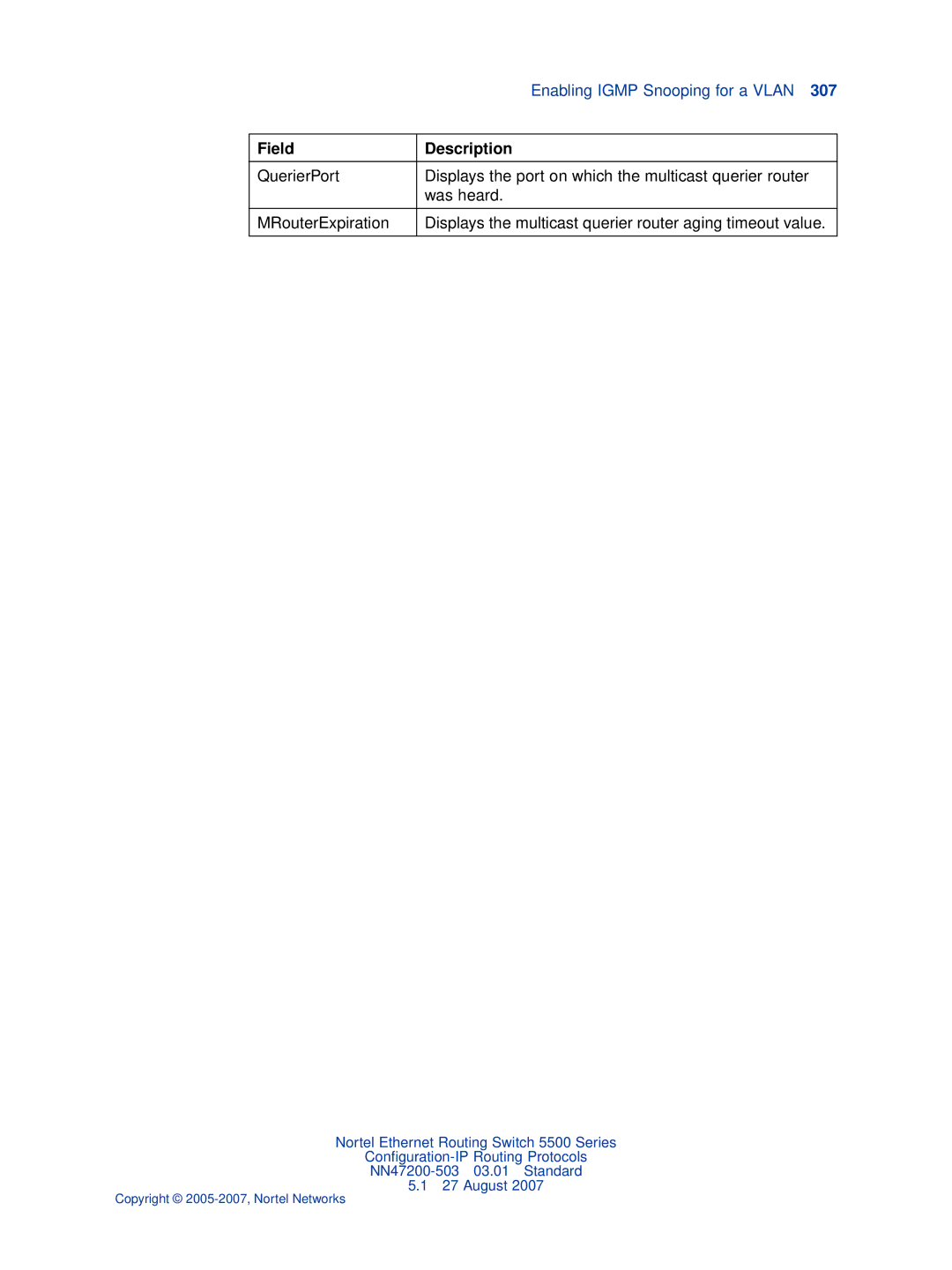 Nortel Networks NN47200-503 manual Enabling Igmp Snooping for a Vlan 