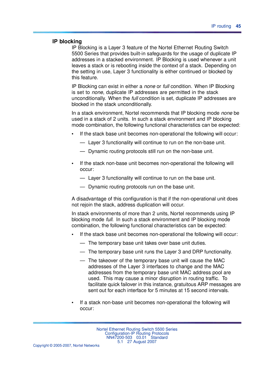 Nortel Networks NN47200-503 manual IP blocking 