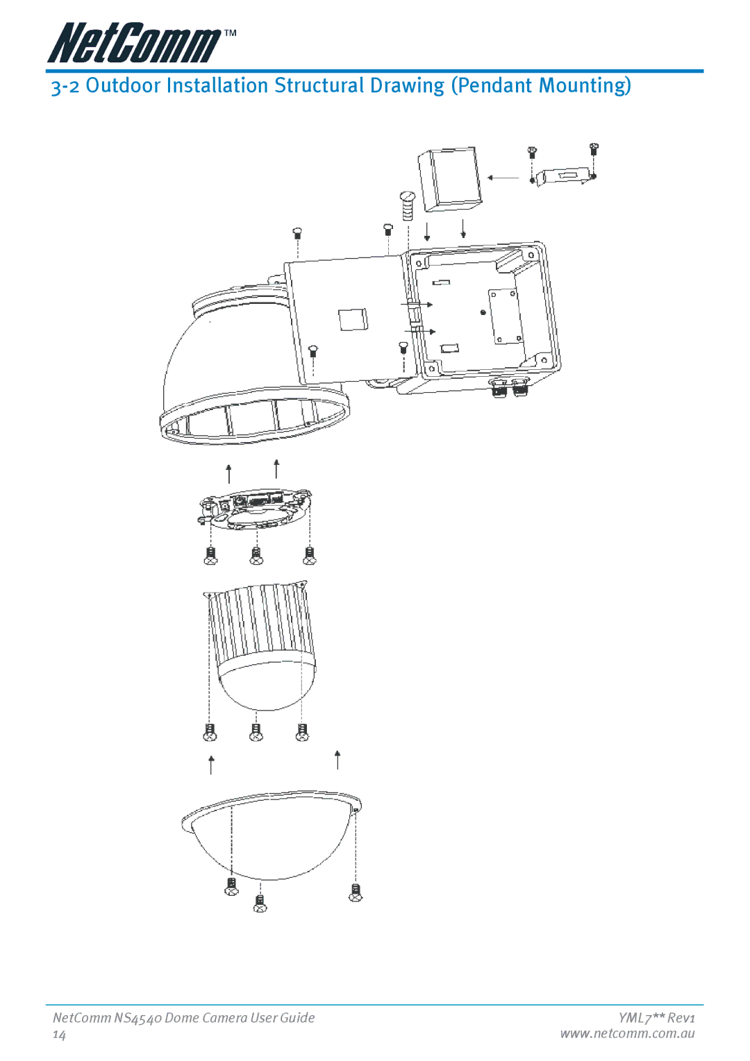 Nortel Networks NS4540 manual Outdoor Installation Structural Drawing Pendant Mounting 