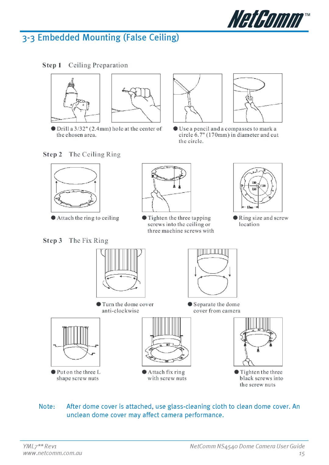 Nortel Networks NS4540 manual Embedded Mounting False Ceiling 