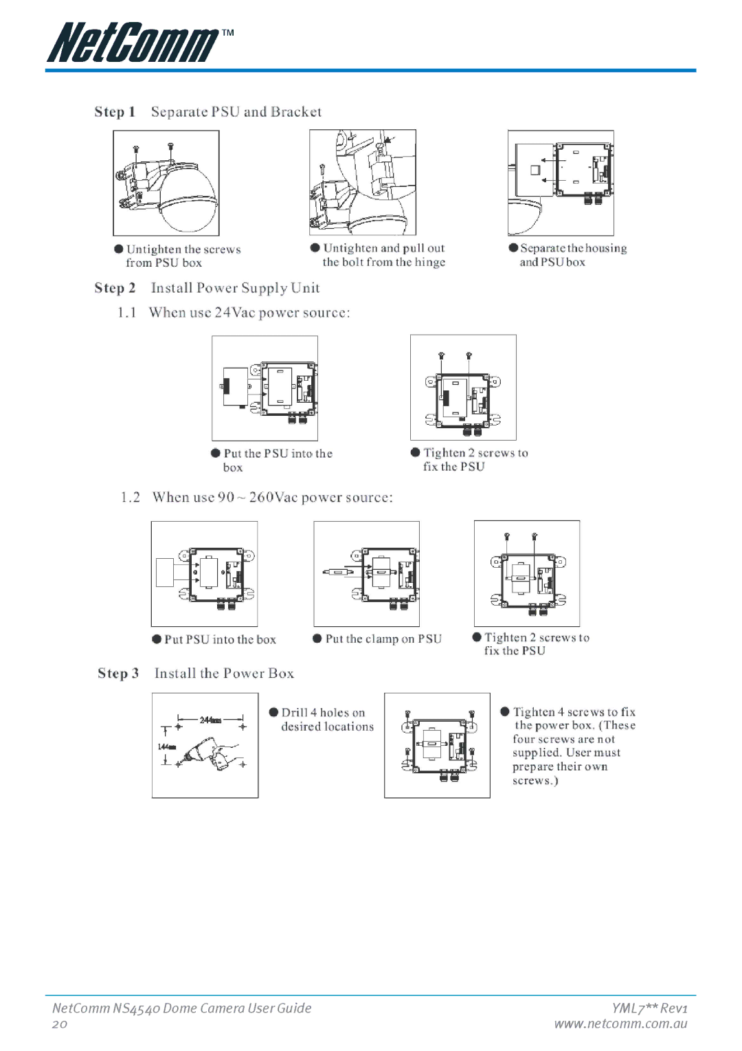 Nortel Networks manual NetComm NS4540 Dome Camera User Guide 