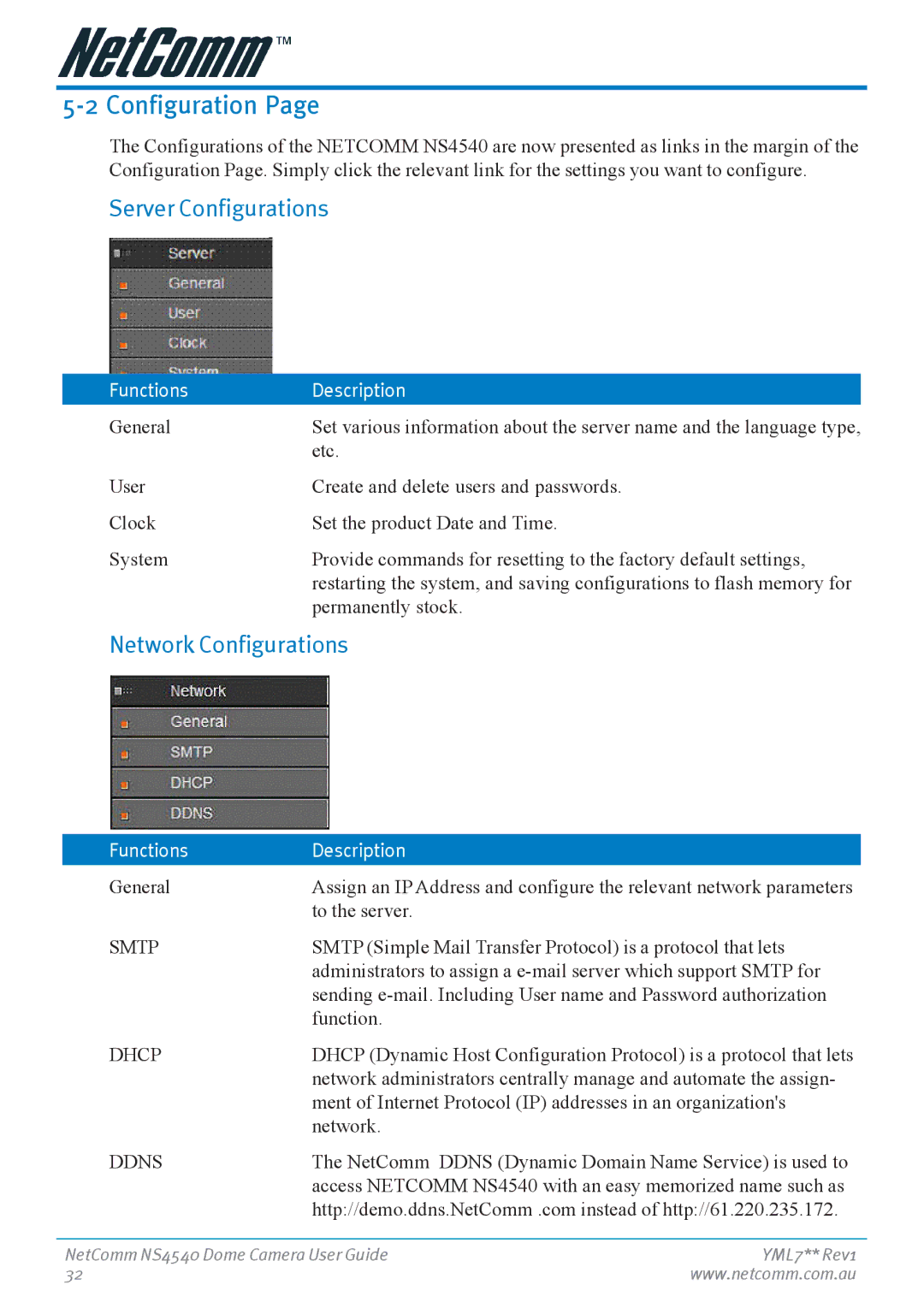 Nortel Networks NS4540 manual Server Configurations, Network Configurations 