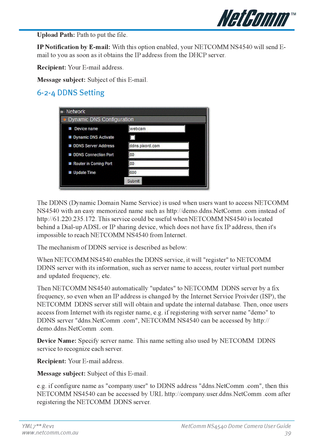 Nortel Networks NS4540 manual Ddns Setting 