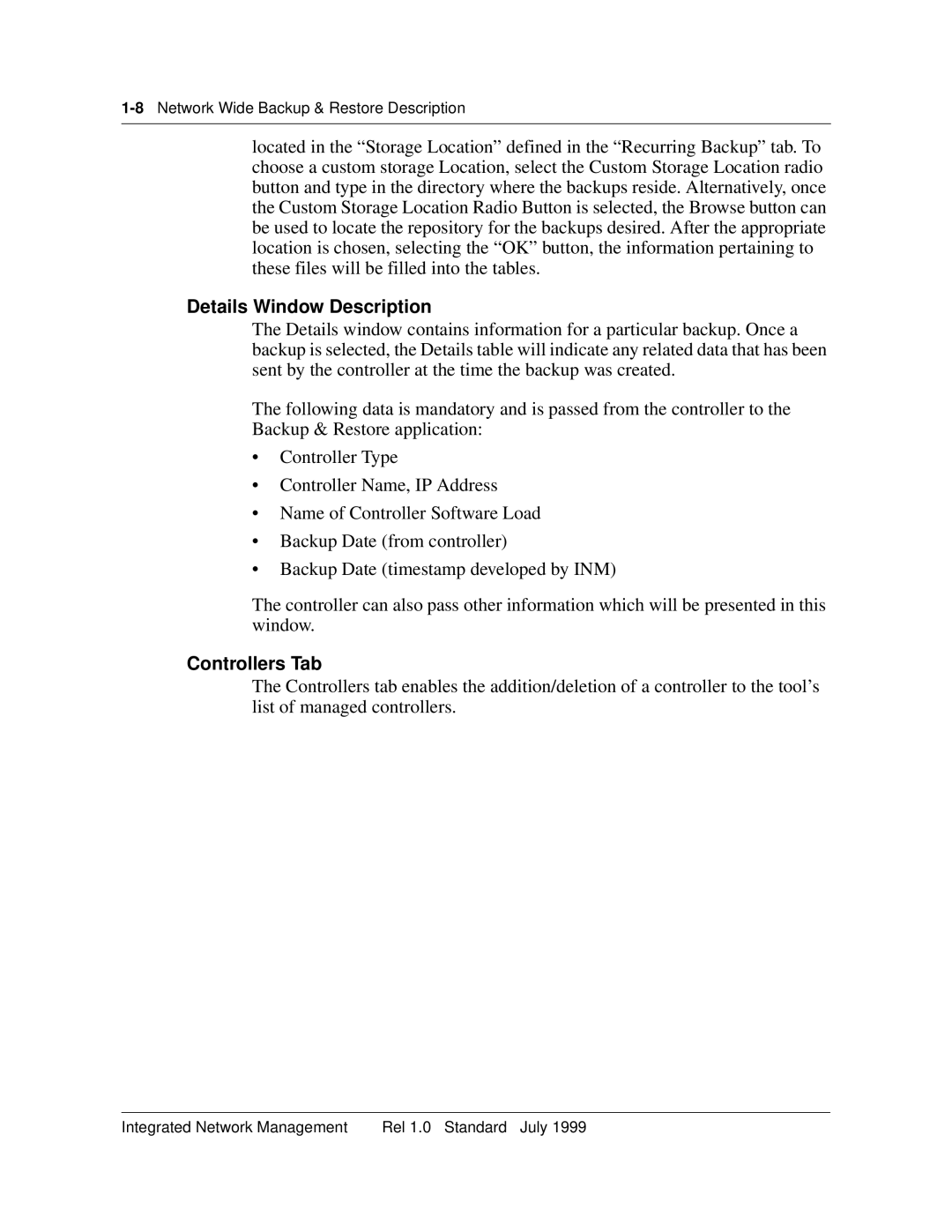 Nortel Networks NTNM13XKAB manual Details Window Description, Controllers Tab 