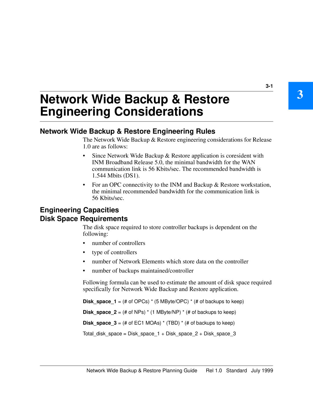 Nortel Networks NTNM13XKAB manual Network Wide Backup & Restore Engineering Considerations 