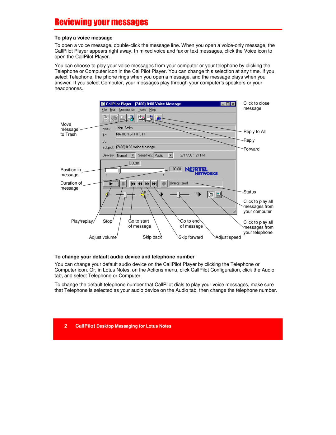 Nortel Networks A0789401, NTRG22AC manual Skip back Your telephone Adjust volume 