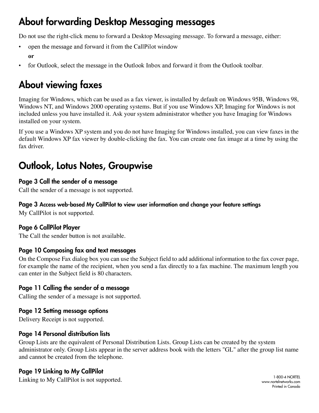 Nortel Networks A0789401, NTRG22AC manual About forwarding Desktop Messaging messages 