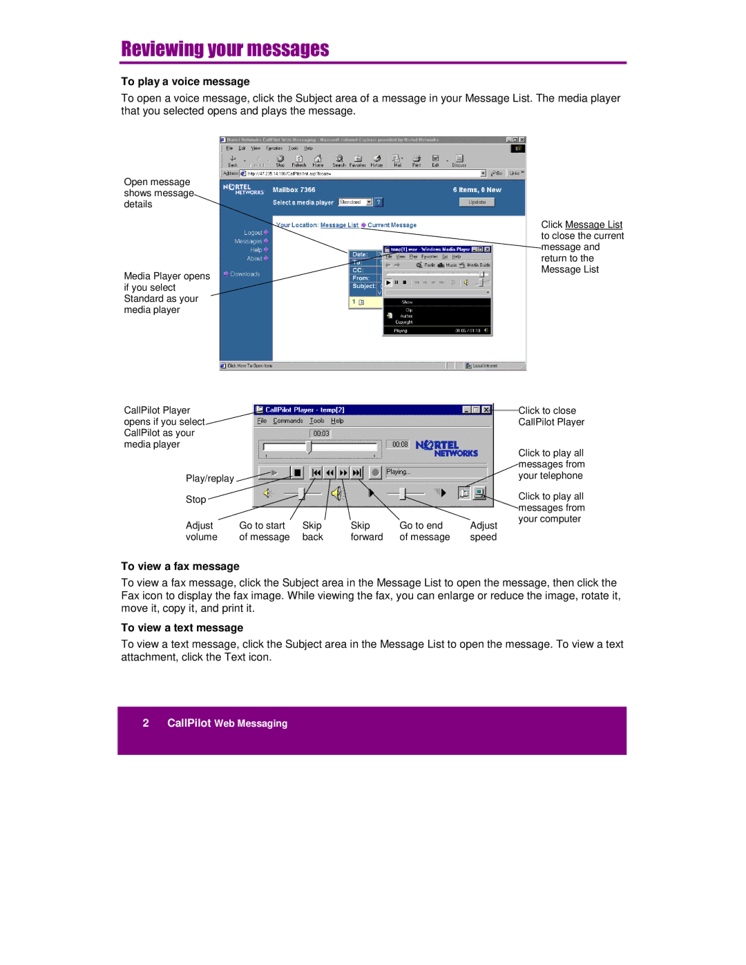 Nortel Networks A0789401, NTRG22AC manual Play/replay Your telephone Stop Click to play all 