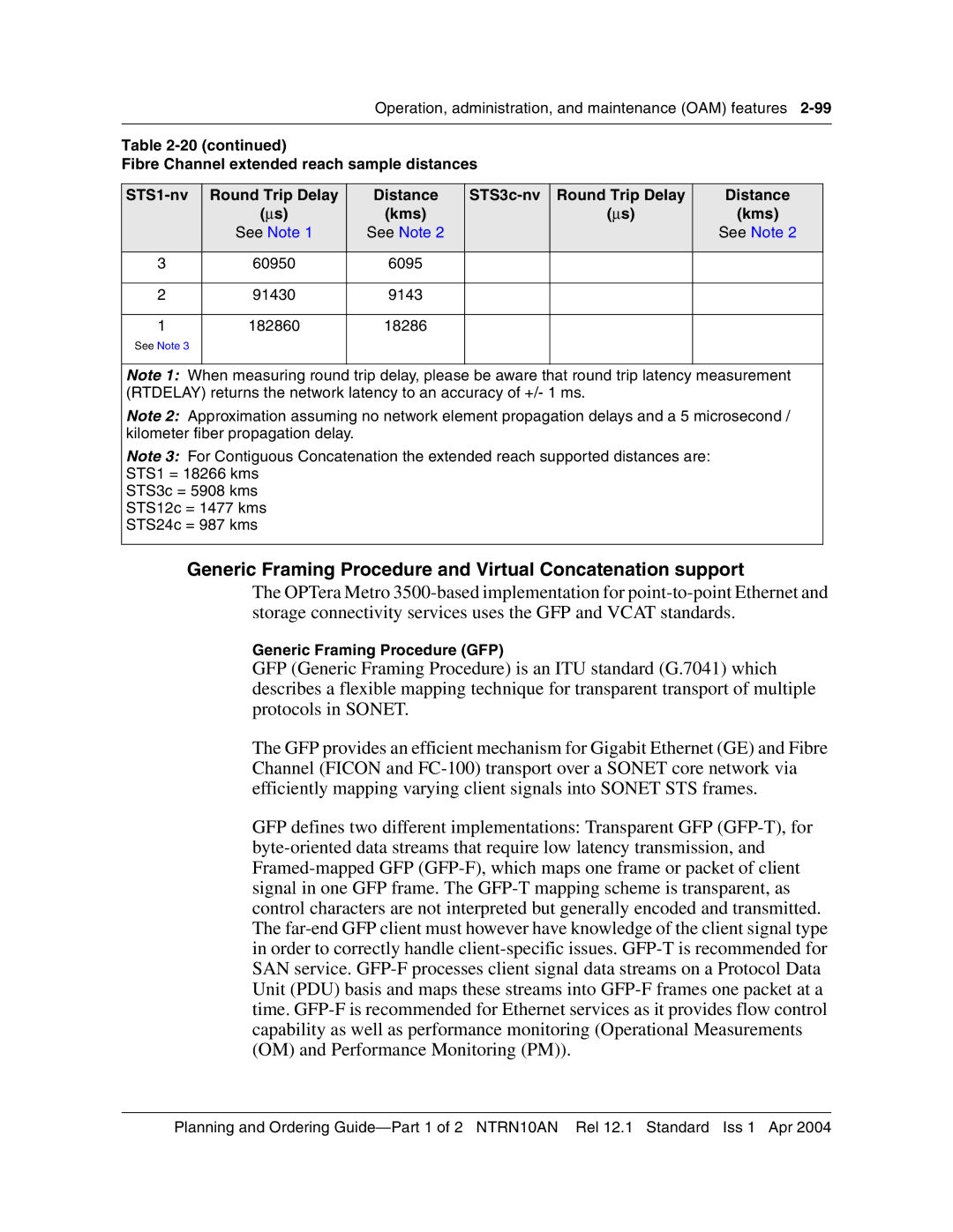 Nortel Networks 3500, NTRN10AN manual Generic Framing Procedure and Virtual Concatenation support, 60950 91430 182860 