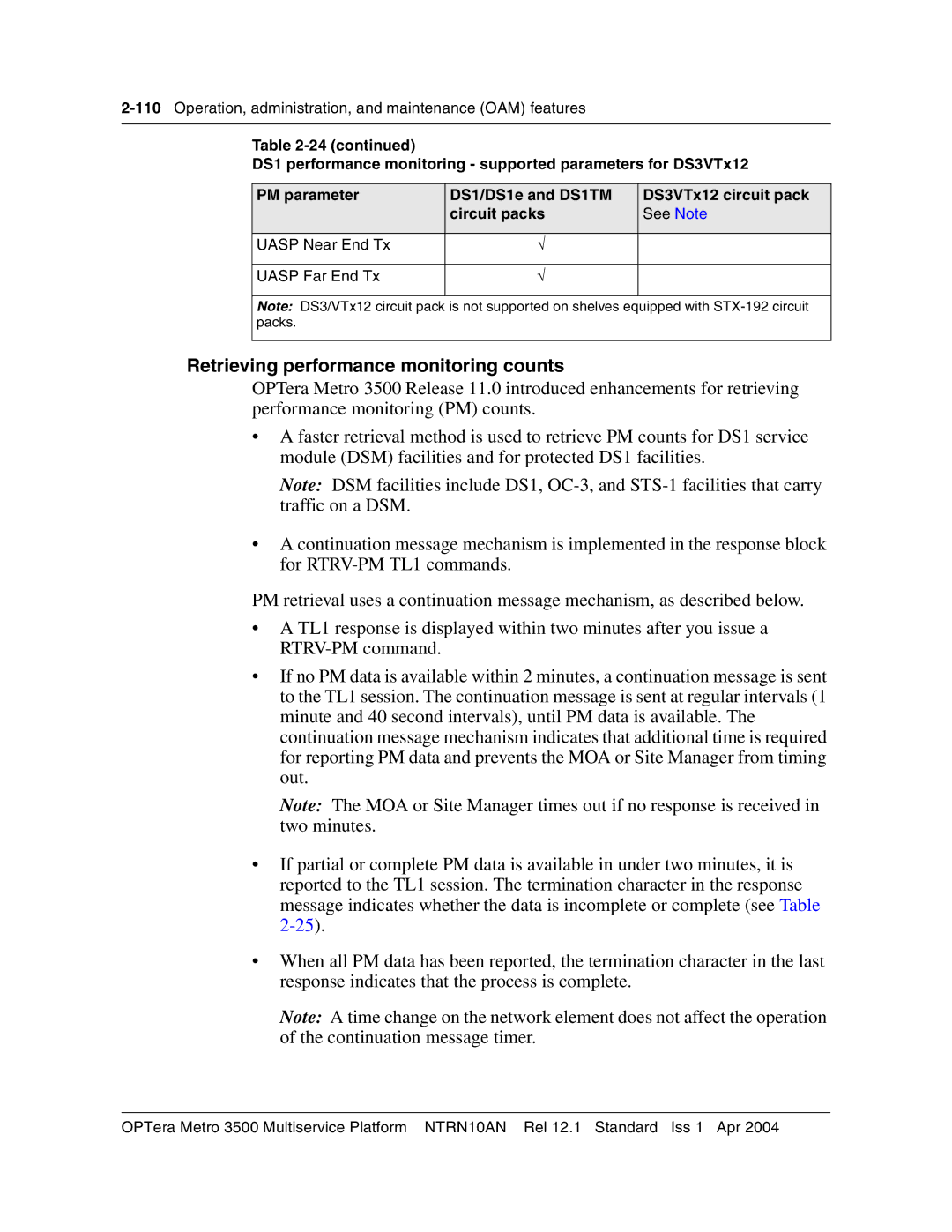 Nortel Networks NTRN10AN, 3500 manual Retrieving performance monitoring counts 