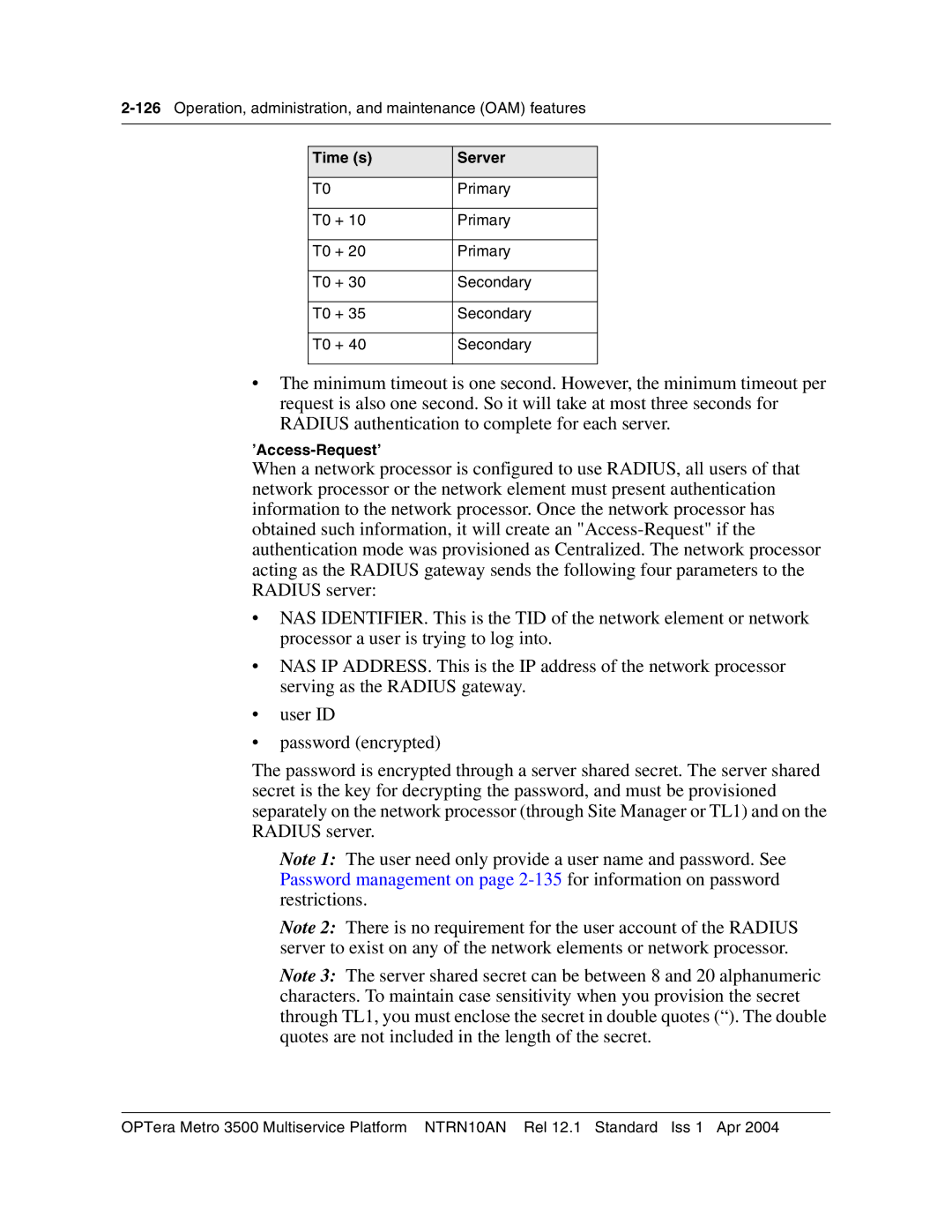 Nortel Networks NTRN10AN, 3500 manual Time s Server, ’Access-Request’ 