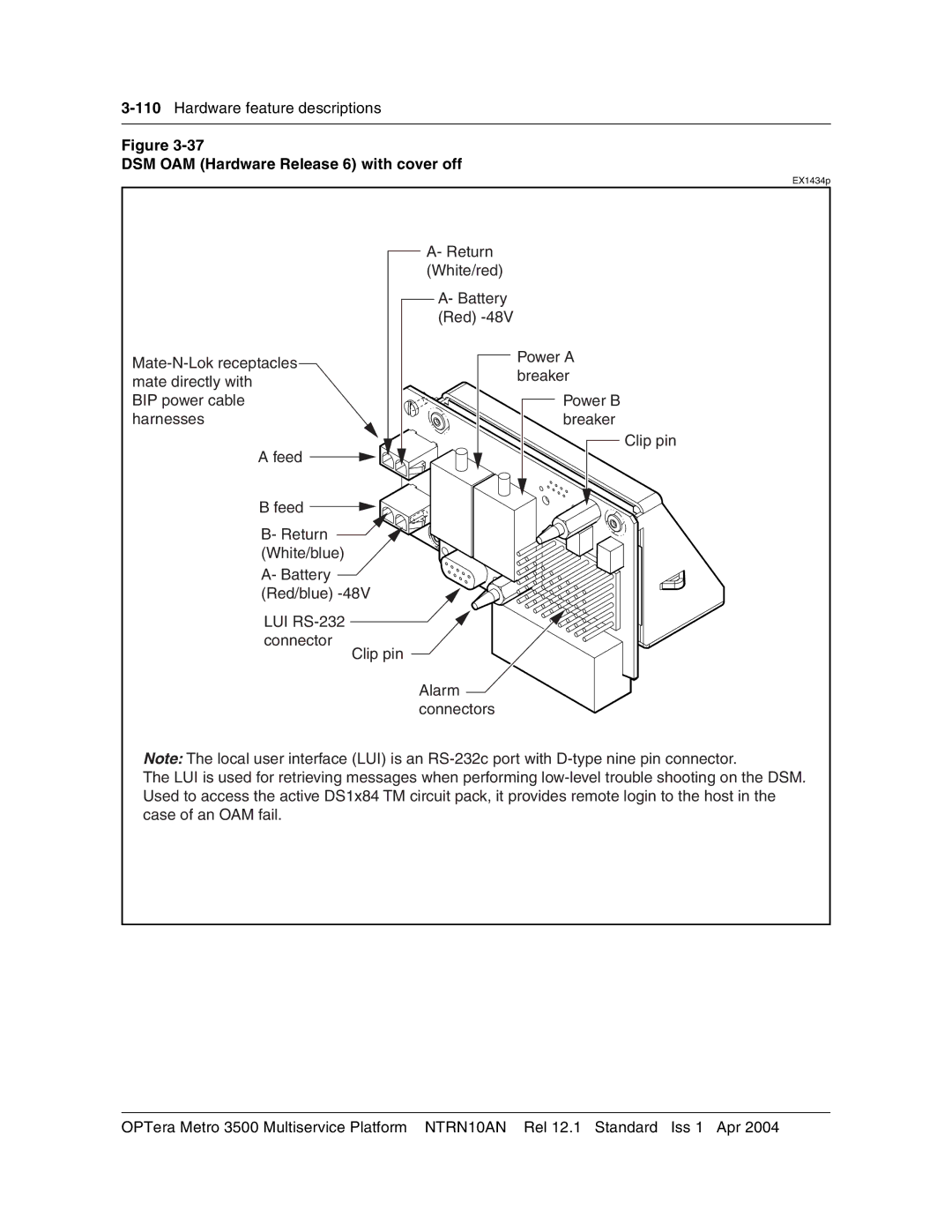 Nortel Networks NTRN10AN, 3500 manual DSM OAM Hardware Release 6 with cover off 