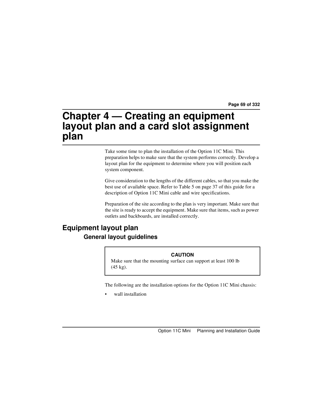 Nortel Networks Option 11C Mini manual Equipment layout plan, General layout guidelines 