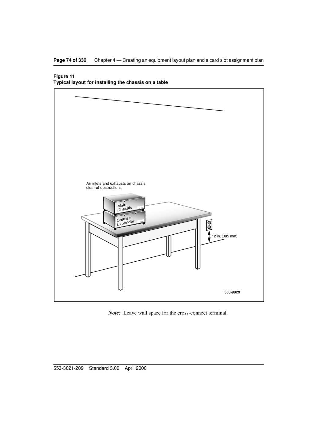 Nortel Networks Option 11C Mini manual Typical layout for installing the chassis on a table 