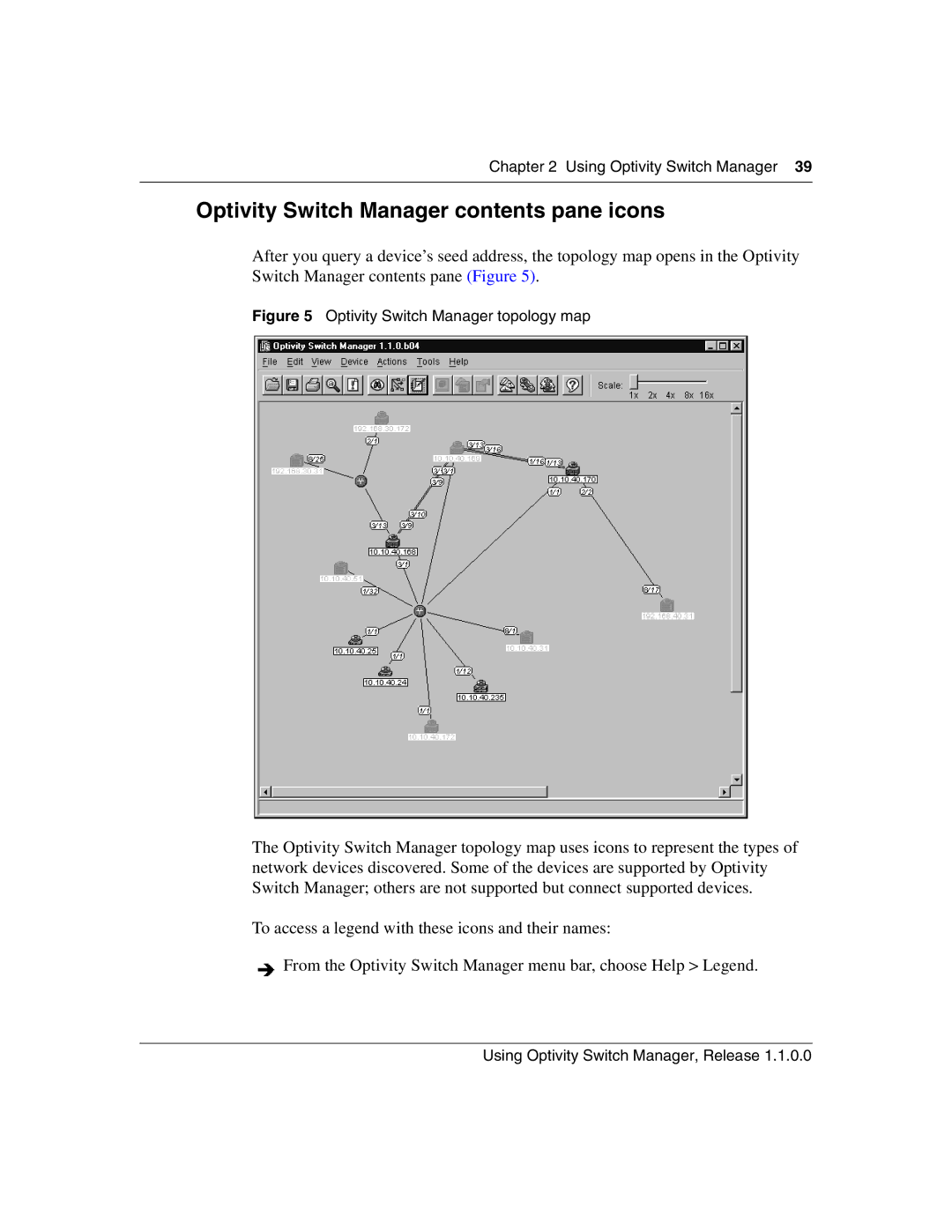 Nortel Networks manual Optivity Switch Manager contents pane icons 