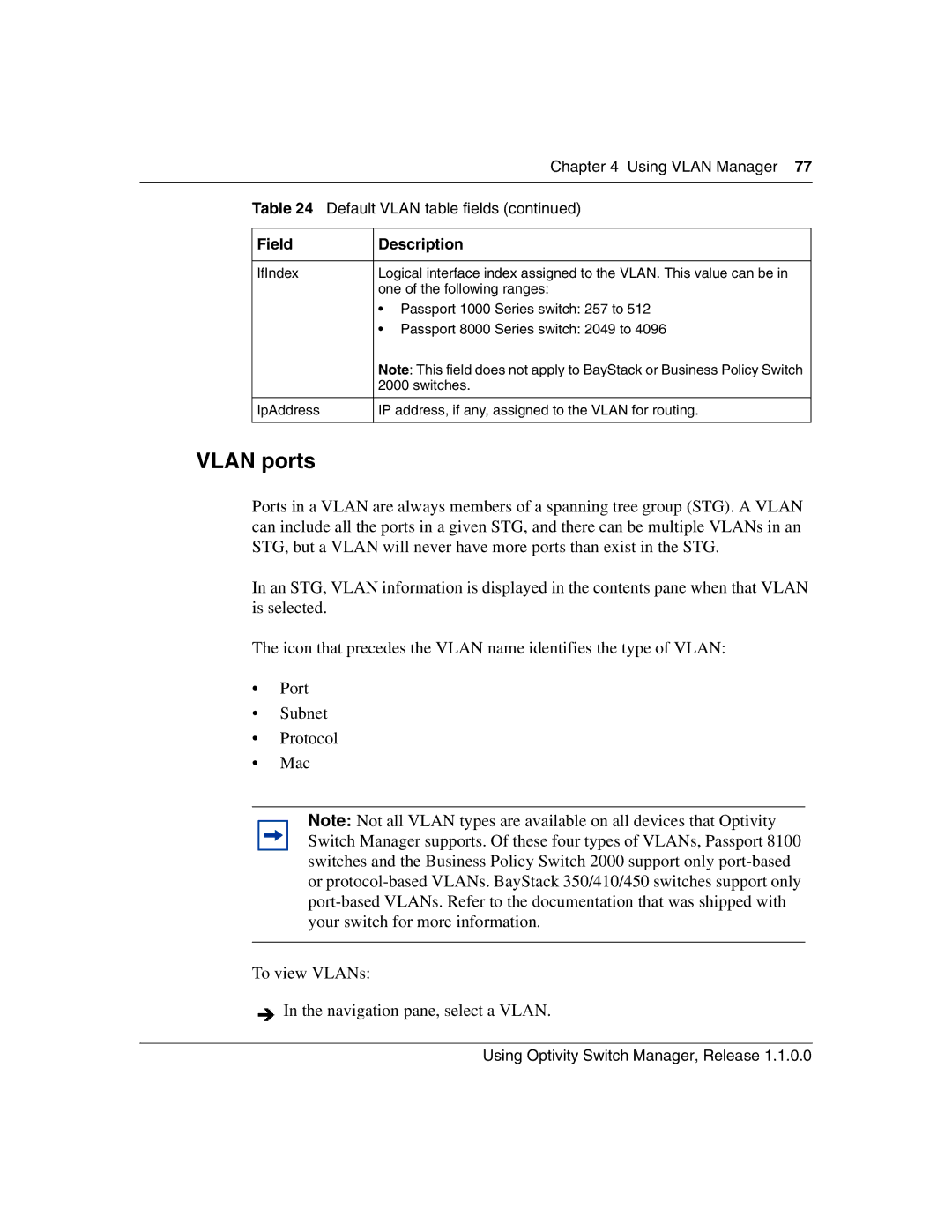 Nortel Networks Optivity Switch manual Vlan ports 