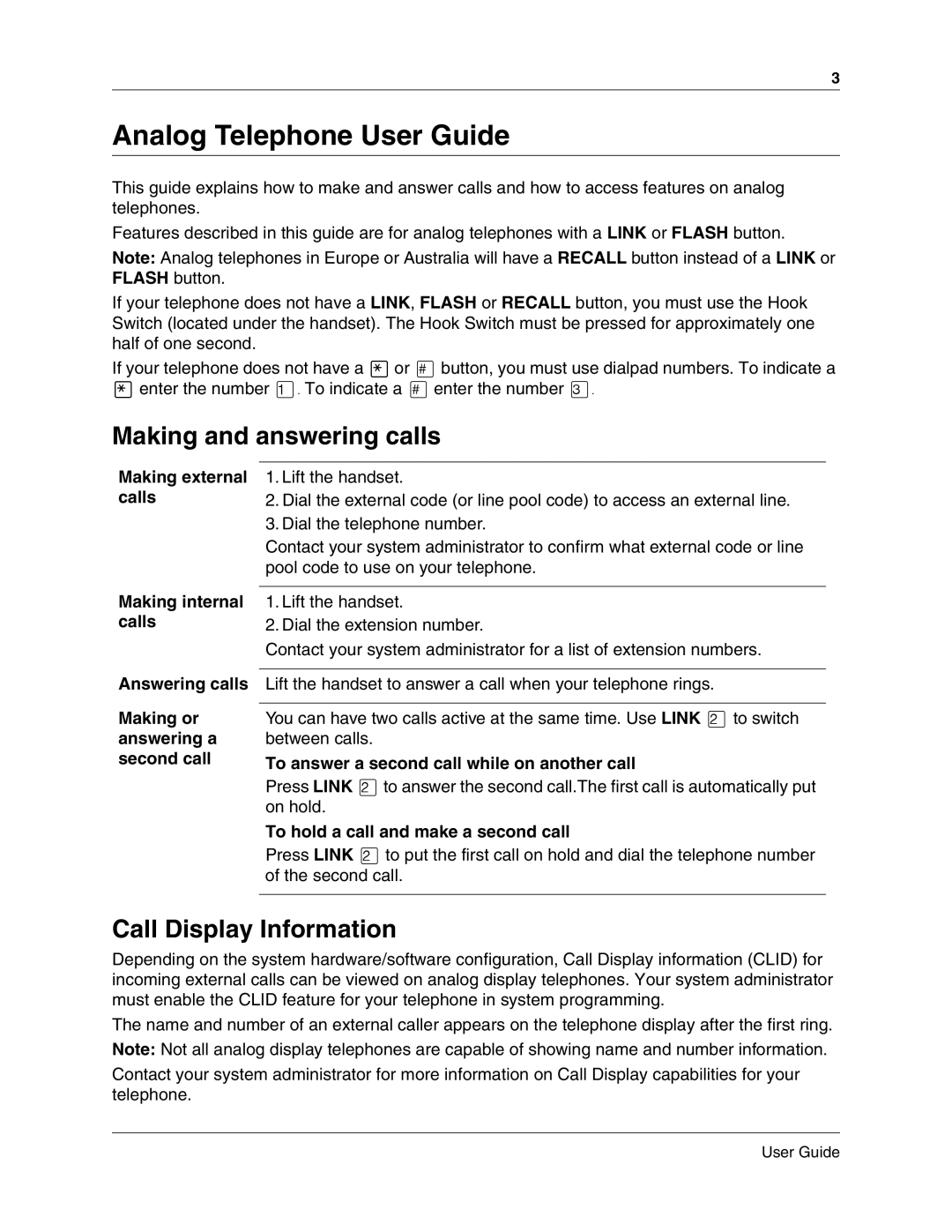 Nortel Networks P0609347 02 Making and answering calls, Call Display Information, To hold a call and make a second call 