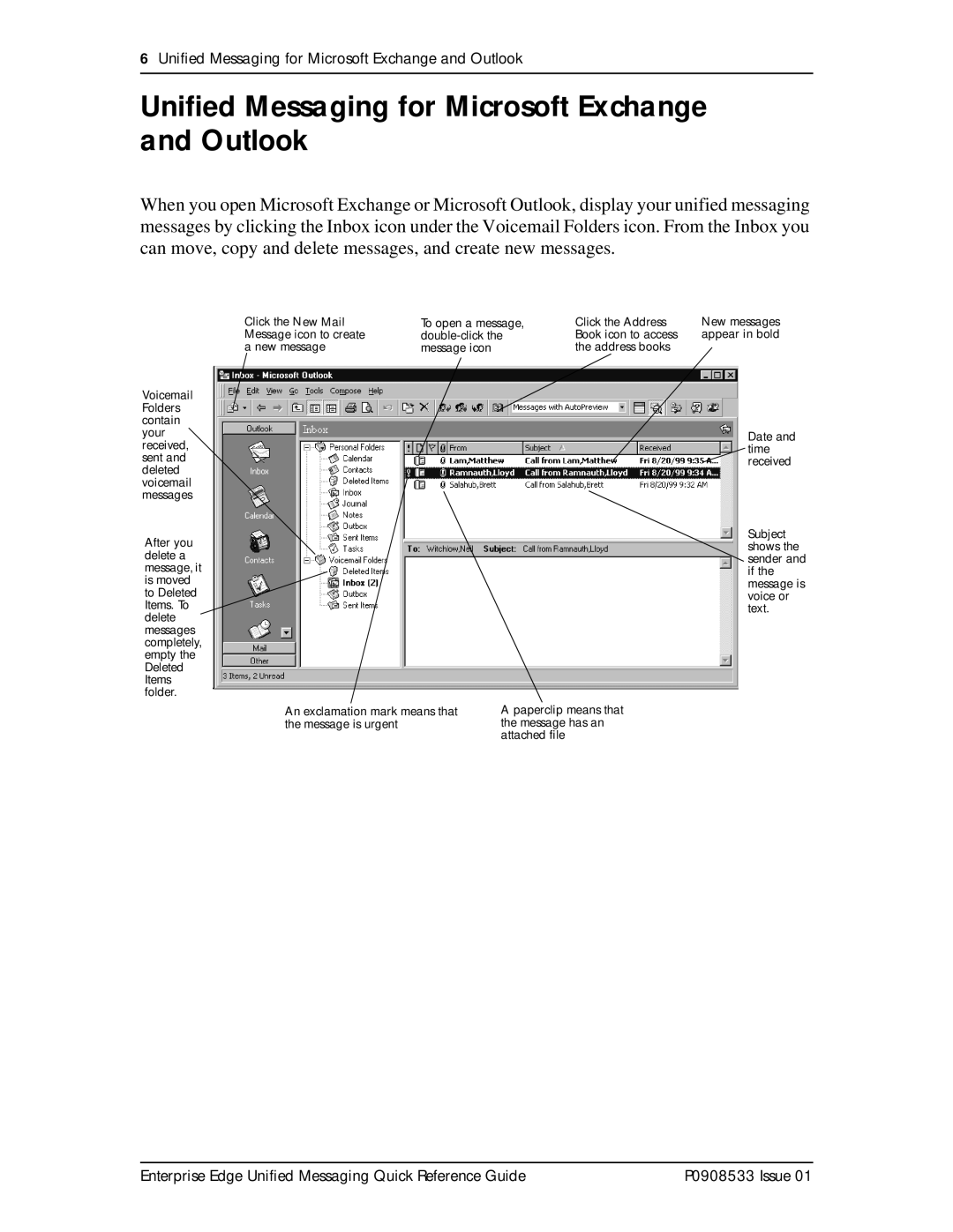 Nortel Networks P0908533 manual Unified Messaging for Microsoft Exchange and Outlook 