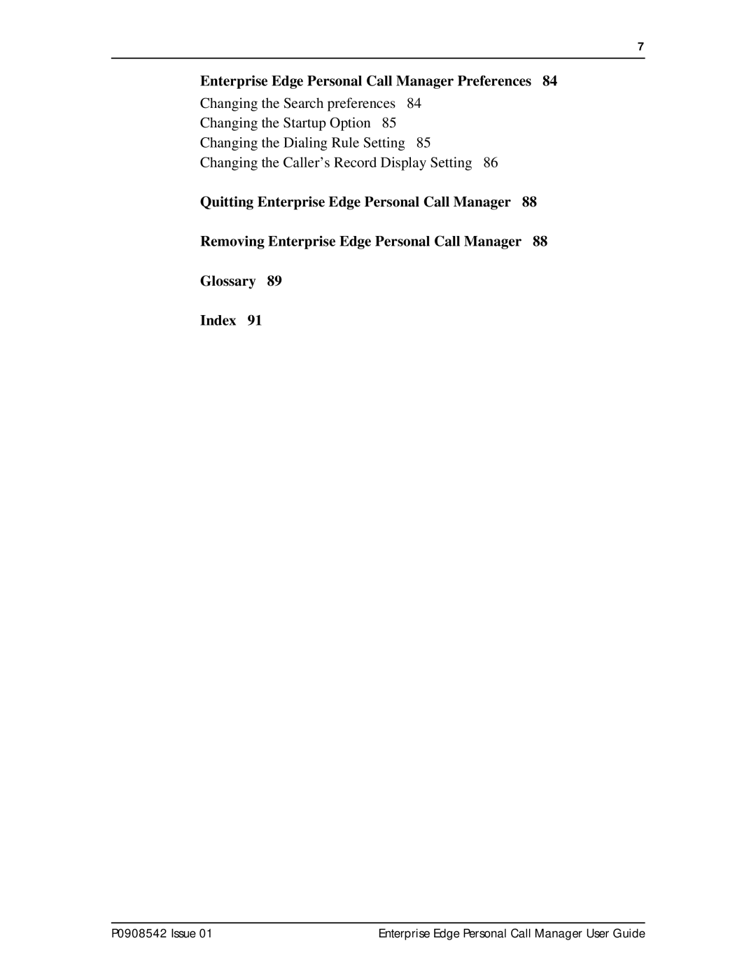 Nortel Networks P0908542 Issue 01 manual Enterprise Edge Personal Call Manager Preferences 