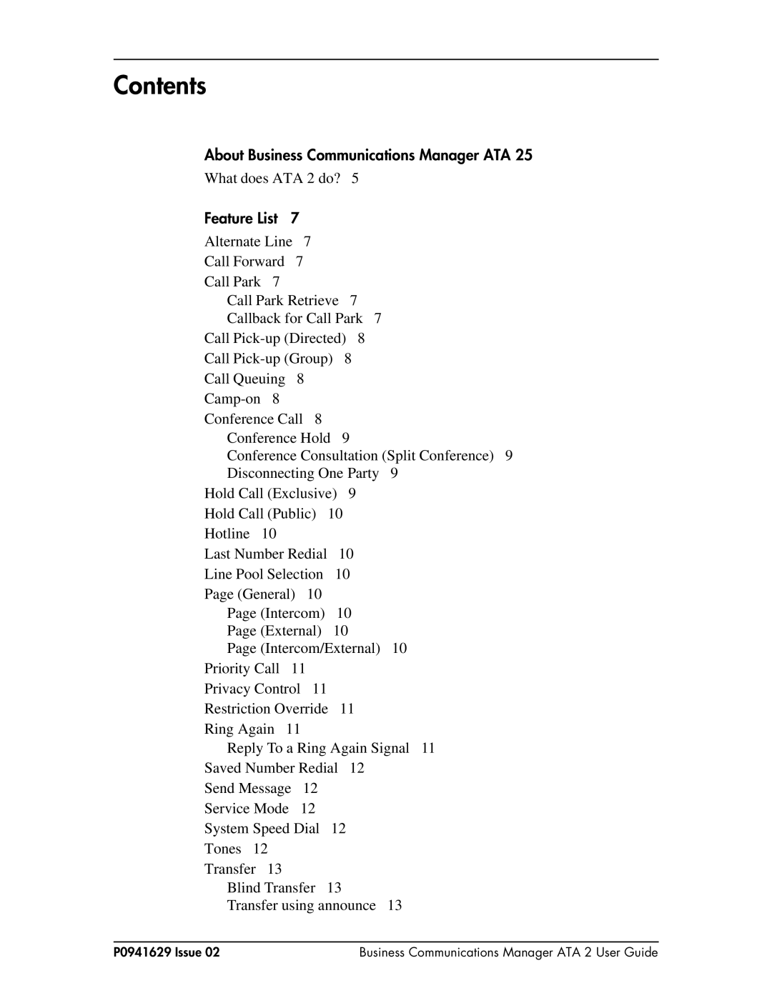 Nortel Networks P0941629 manual Contents 