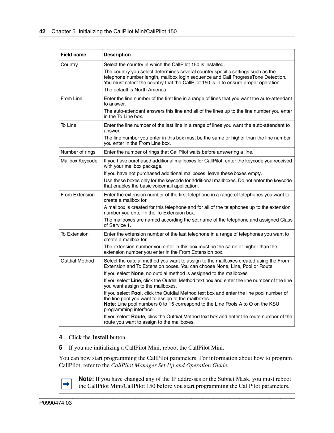 Nortel Networks P0990474 03 manual Default is North America 