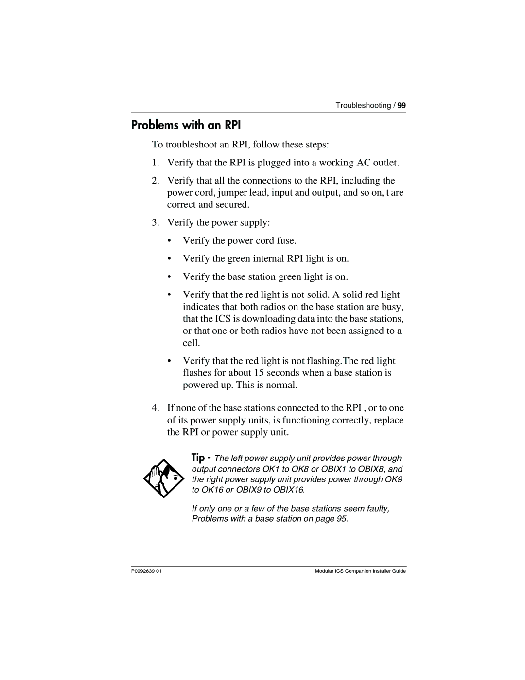 Nortel Networks P0992639 01 manual Problems with an RPI 