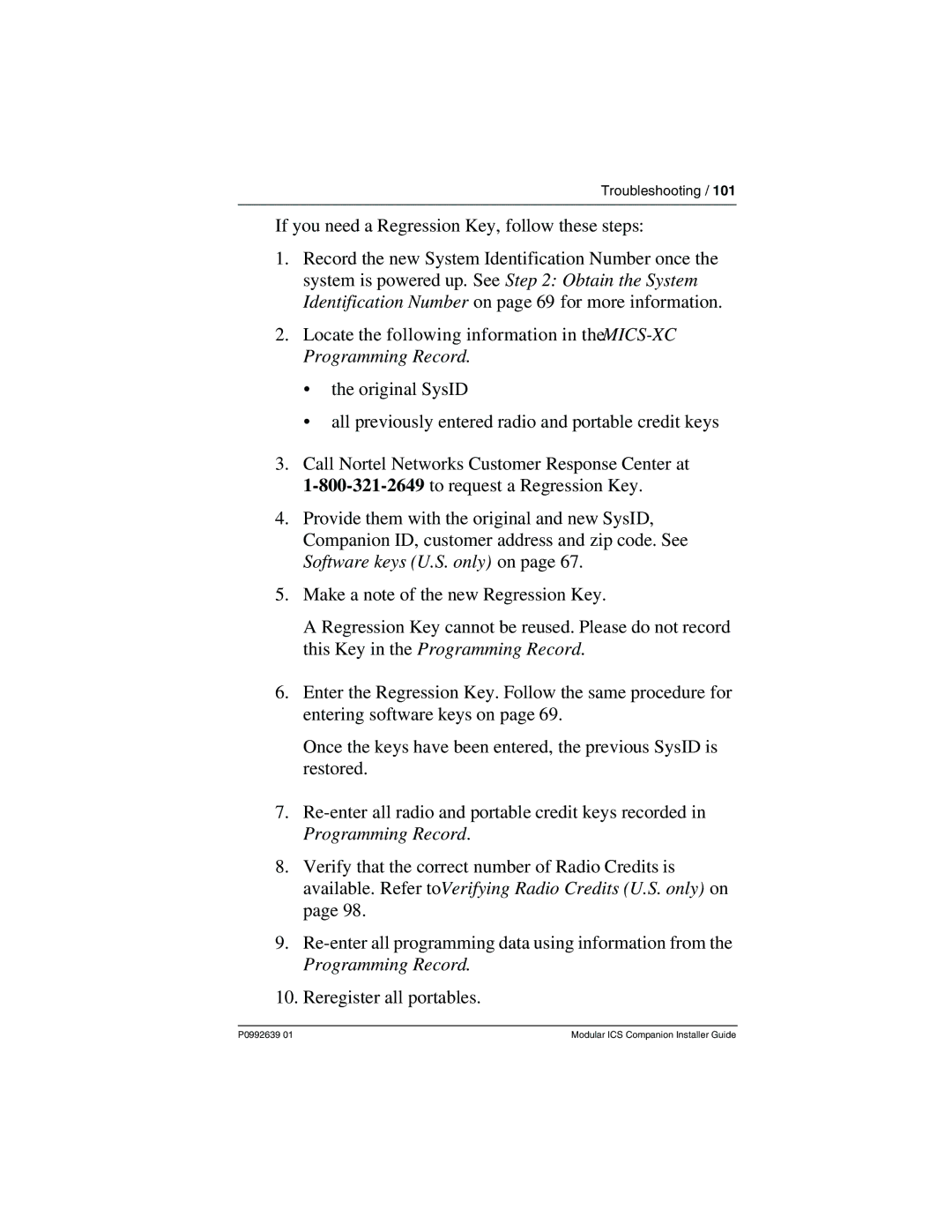 Nortel Networks P0992639 01 manual Troubleshooting 