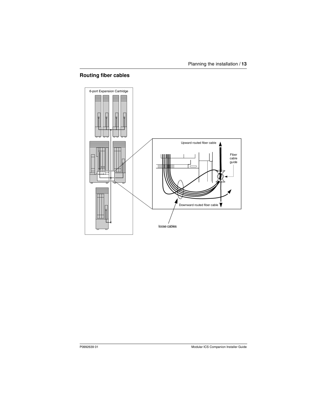 Nortel Networks P0992639 01 manual Routing fiber cables 