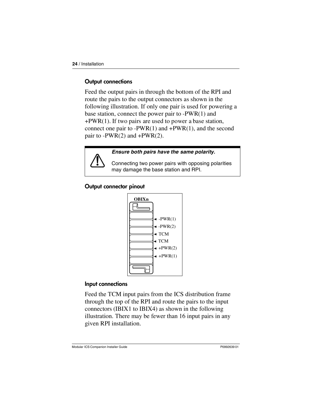 Nortel Networks P0992639 01 manual Ensure both pairs have the same polarity 