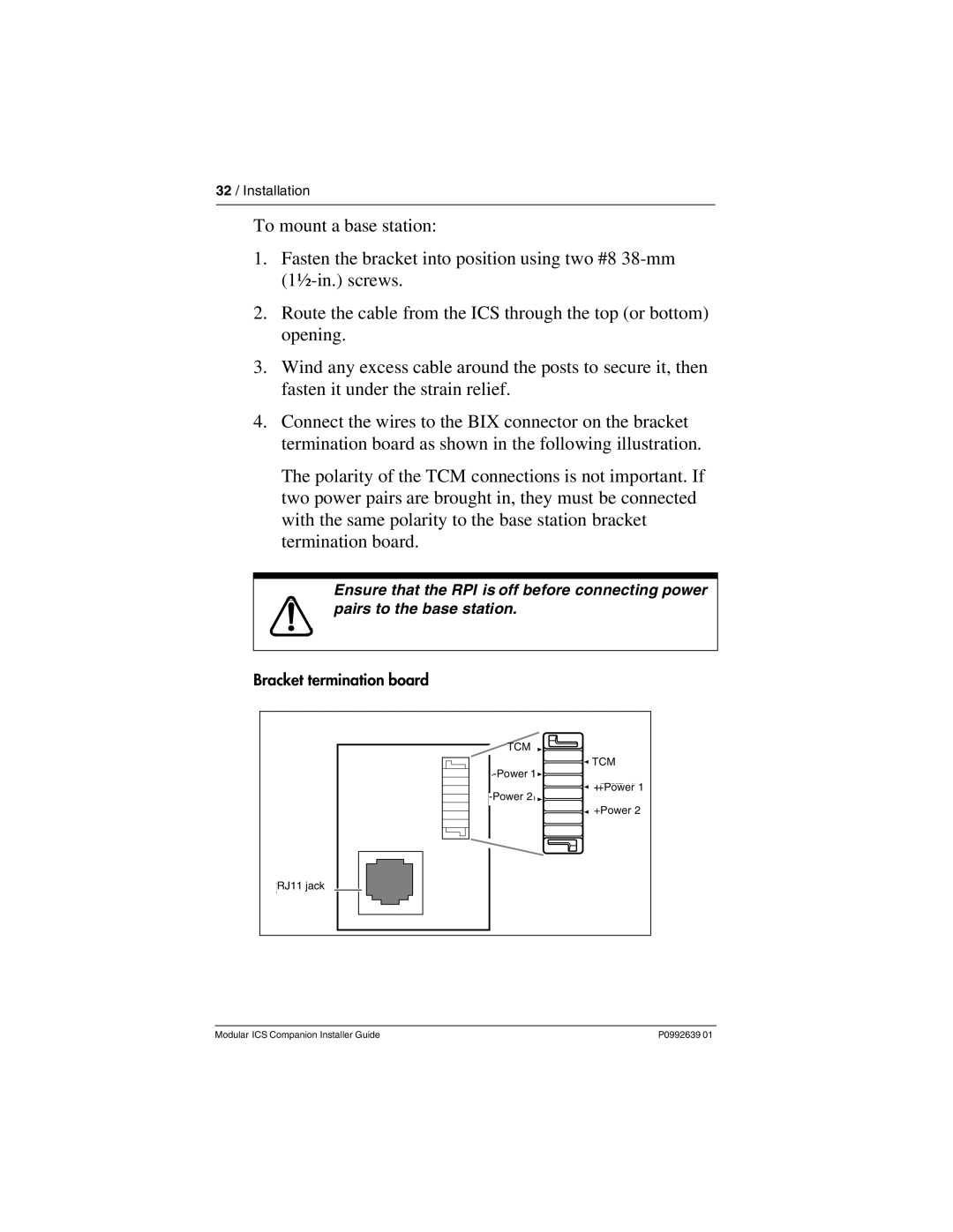 Nortel Networks P0992639 01 manual Bracket termination board 